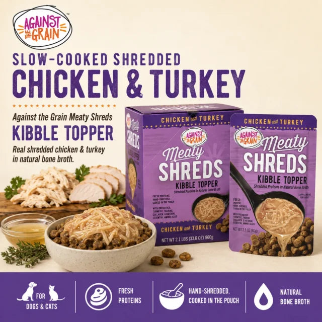 Shreds Slow Cooked Shredded Chicken & Turkey Kibble Topper