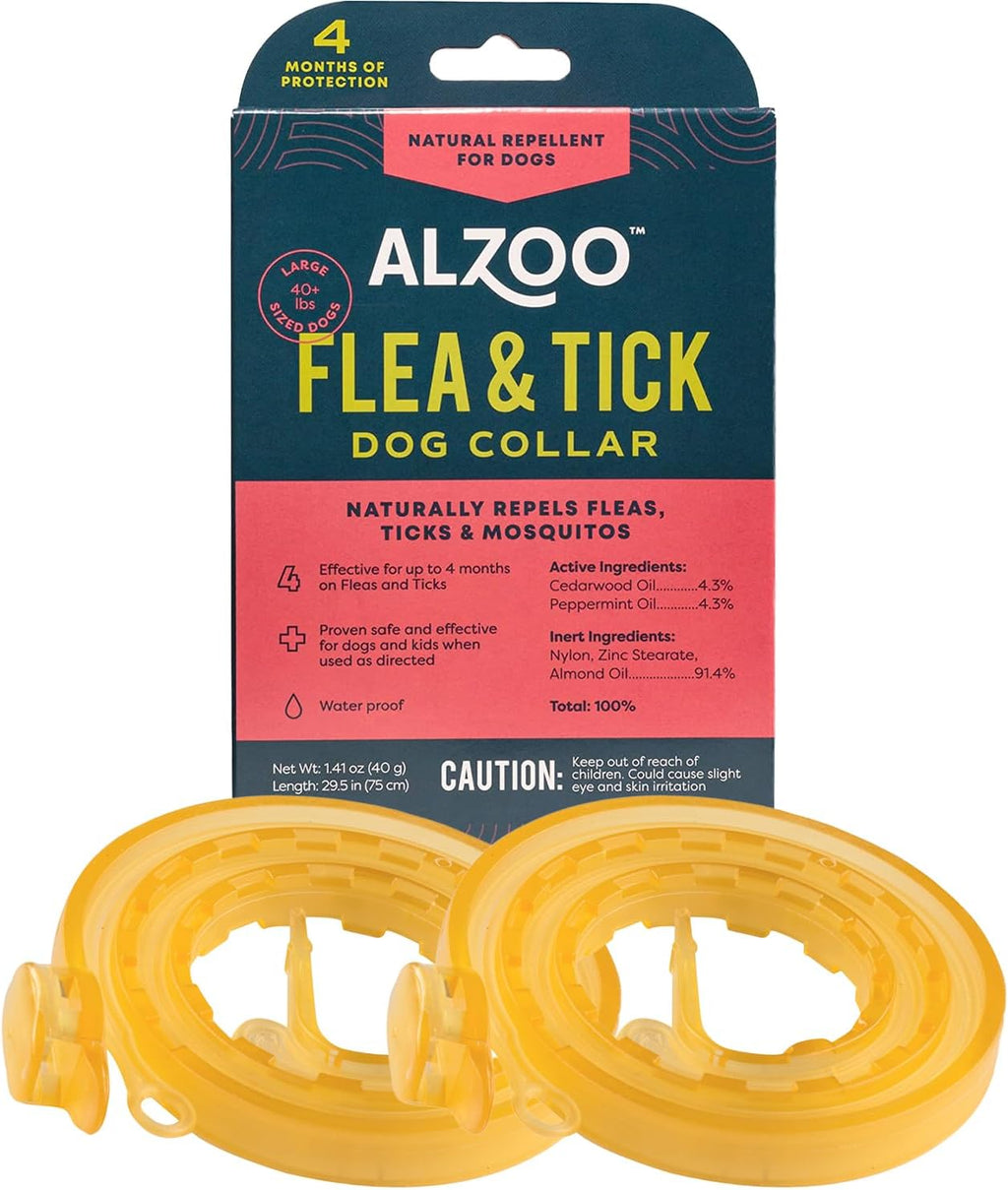 Plant Based Flea & Tick Dog Collar, Large-Sized: 40+ lbs Pack of 2