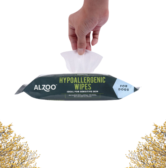 Plant based grooming hypoallergenic wipes for dogs